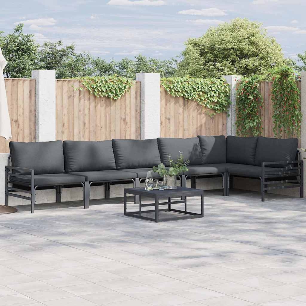 Garten-Sofa-Set 7 pcs Anthrazit Stahl