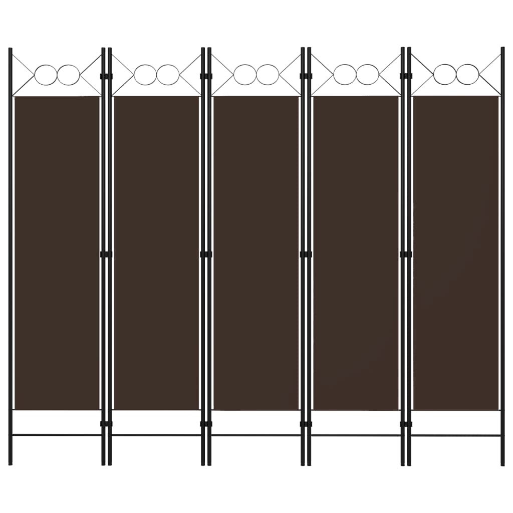 5-tlg. Raumteiler Braun 200 x 180 cm