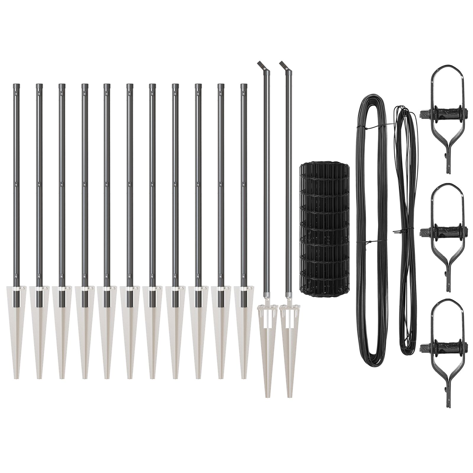 Euro Zaun Grau Set von 2 Grau Metall 25 x 1 m Langlebig