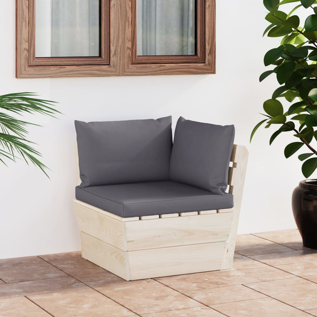 Garten-Paletten-Ecksofa mit Kissen Imprägniertes Fichtenholz Garten-Paletten-Ecksofa mit Kissen Imprägniertes Fichtenholz