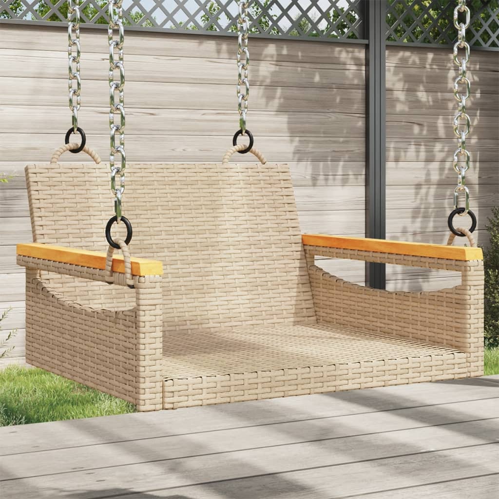 Hängesessel Beige 63x62x40 cm Poly Rattan Hängesessel Beige 63x62x40 cm Poly Rattan