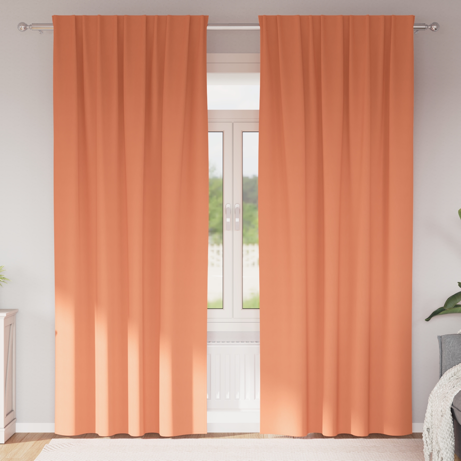 Vorhänge mit Vorhängen 2 pcs Terrakotta 245 x 140 cm Polyester