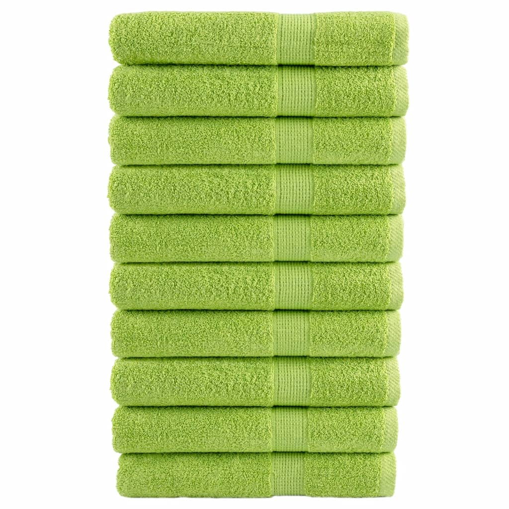 Premium-Handtücher 10 Stk Apfelgrün 100x200cm 600g/m² Baumwolle