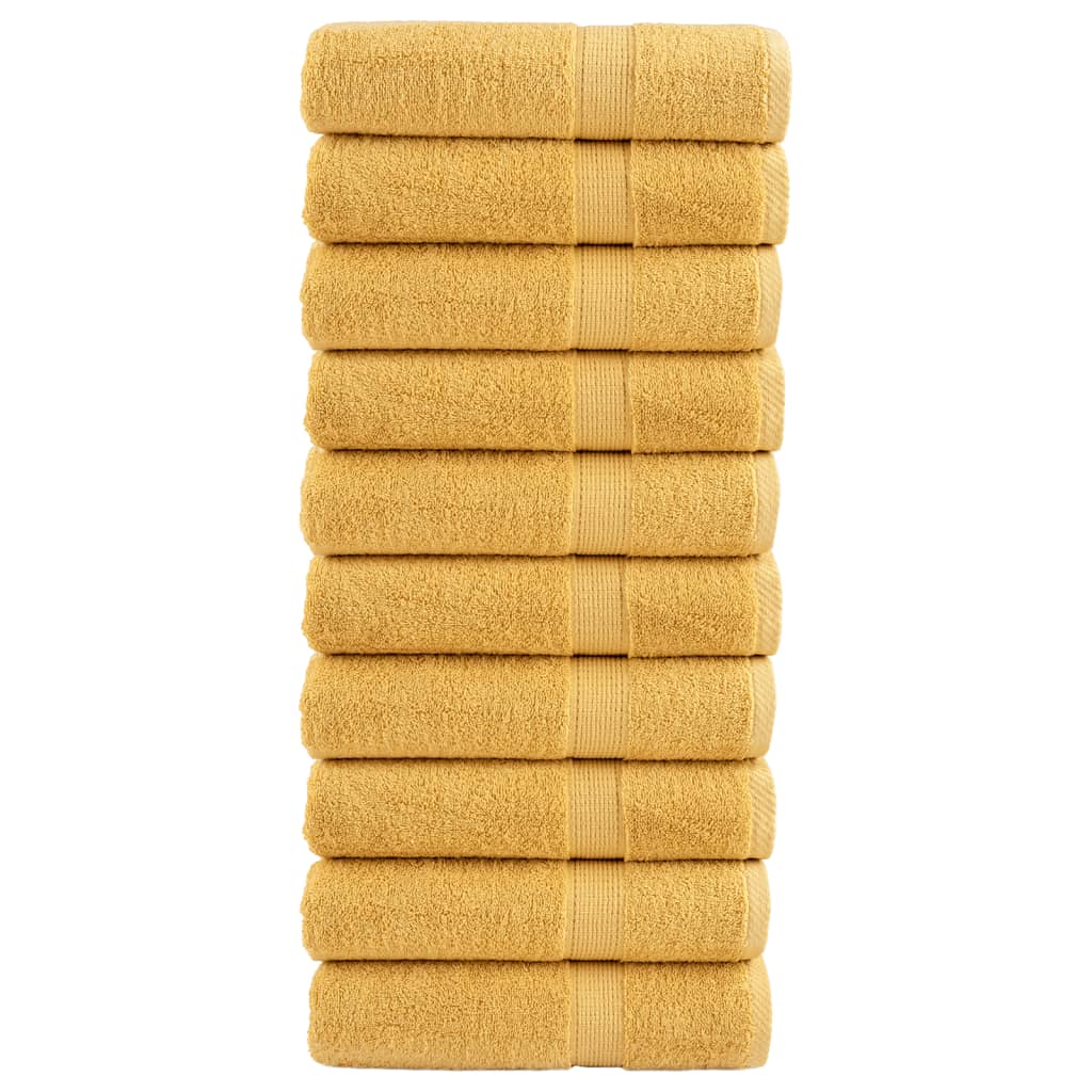 Premium-Handtücher 10 Stk. Golden 50x100 cm 600 g/m² Baumwolle