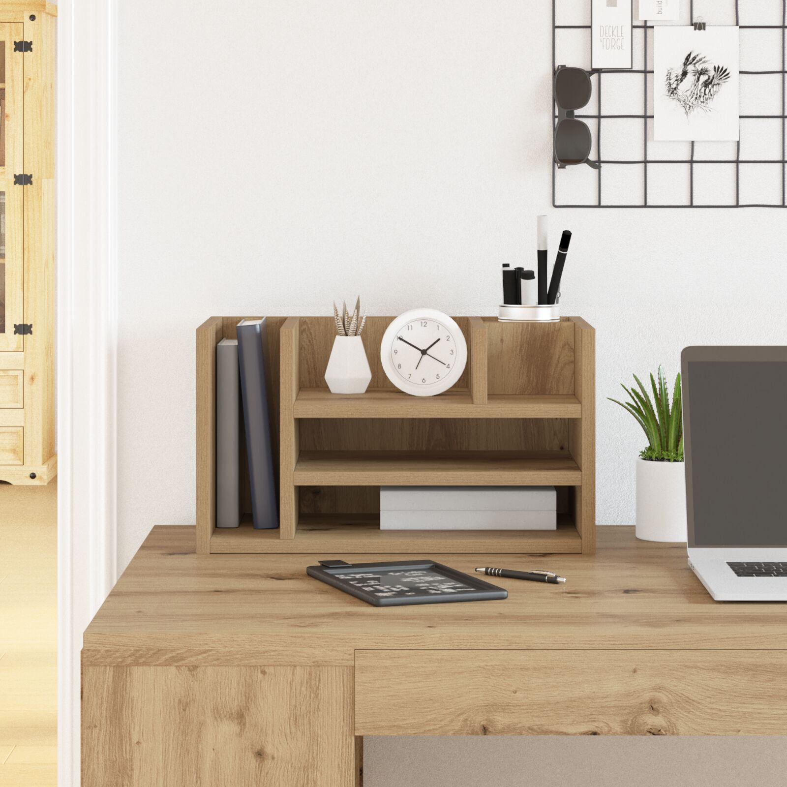 Schreibtischorganisator Artisan Oak 44.5x24x25 cm Holzwerkstoff