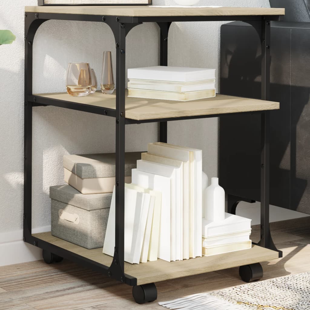 Druckerständer 3 Ablagen Sonoma-Eiche 43x48x64 cm Holzwerkstoff Druckerständer 3 Ablagen Sonoma-Eiche 43x48x64 cm Holzwerkstoff