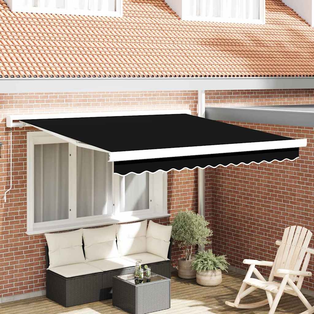 Manuelle Ausziehbare Markise Schwarz 300 x 250 cm