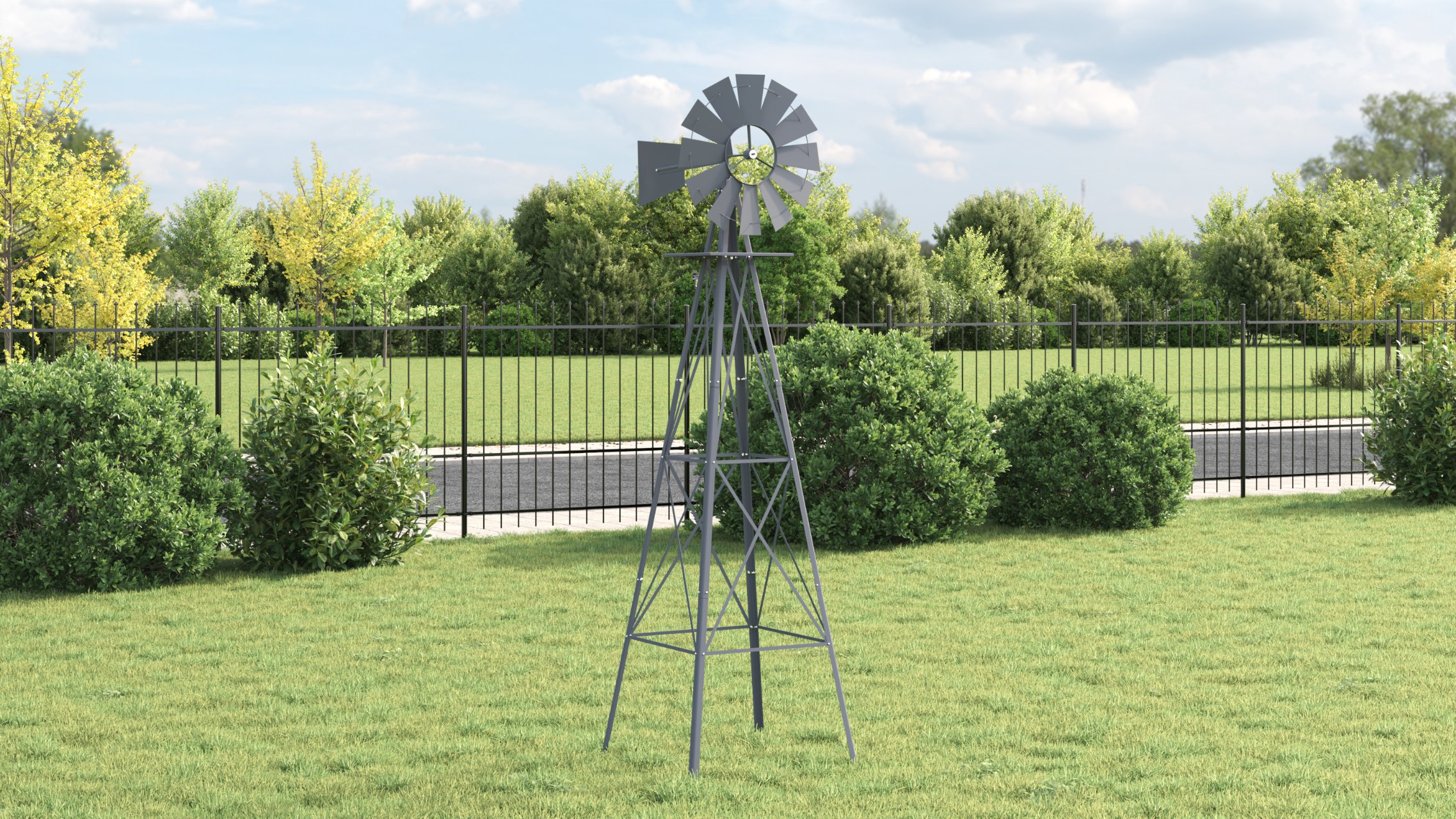 Windmühle Grau 84x68x245 cm Eisen
