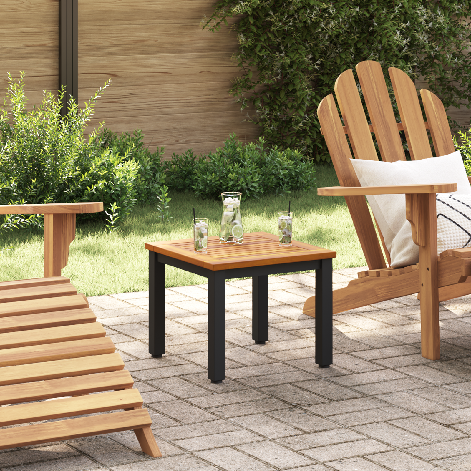 Garten Beistelltisch 45x45x38 cm Massiv Akazienholz