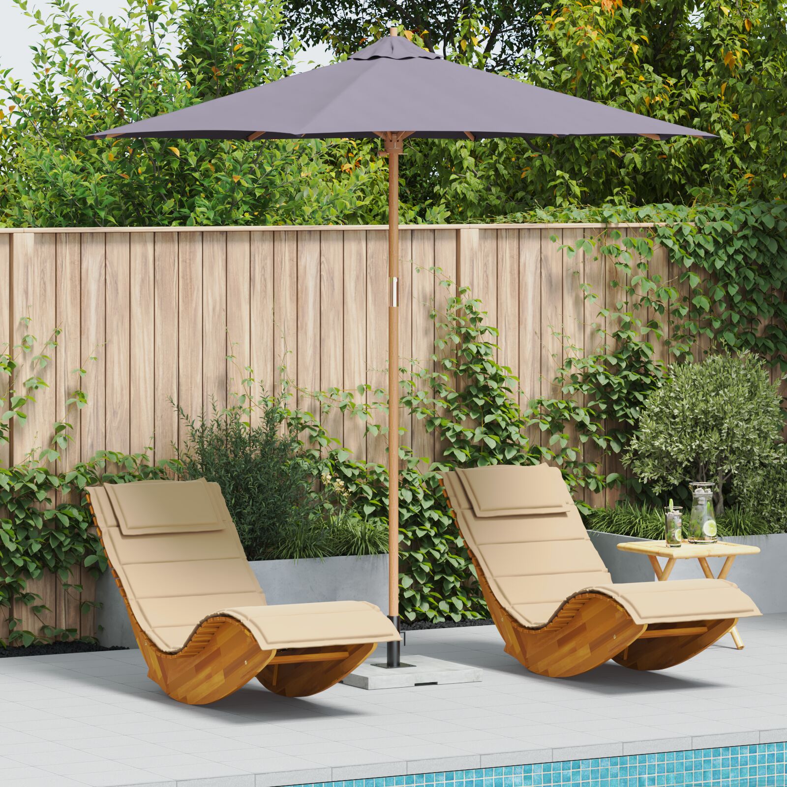 vidaXL Garten-Sonnenschirm Dunkelgrau 270x260 cm aus Bambus