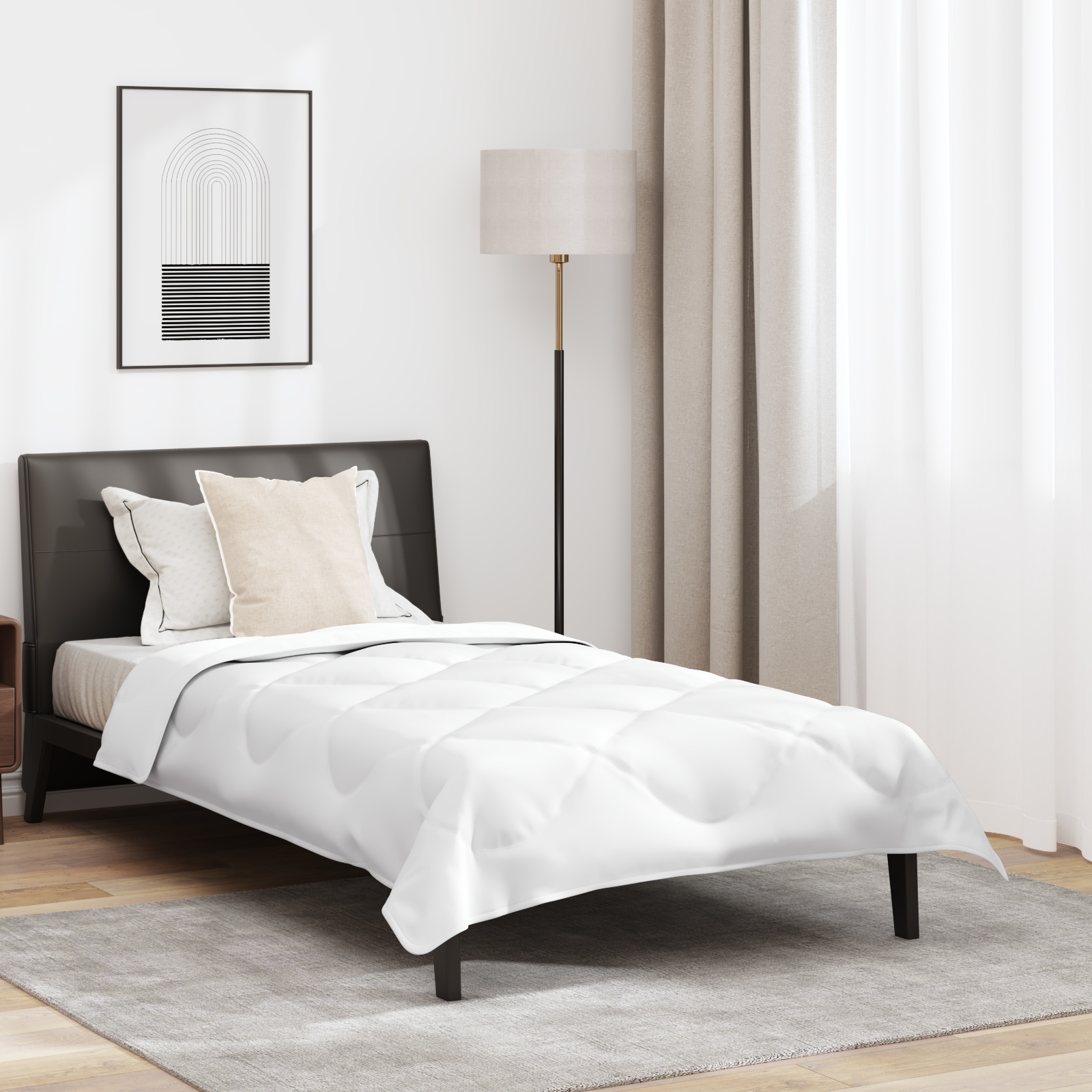 Bettdecke mit Kissen Weiß 140 x 220 cm Mikrofaser