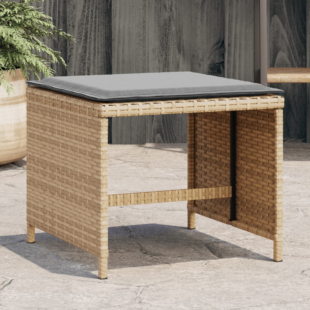 Gartenhocker Kissen 4Stk. Beigemischung 41x41x36 cm Poly Rattan Gartenhocker Kissen 4Stk. Beigemischung 41x41x36 cm Poly Rattan