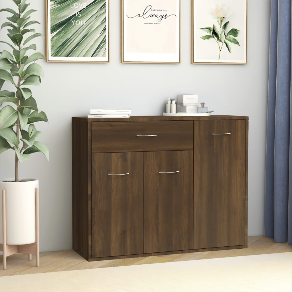 Sideboard Braun Eiche-Optik 88x30x70 cm Holzwerkstoff