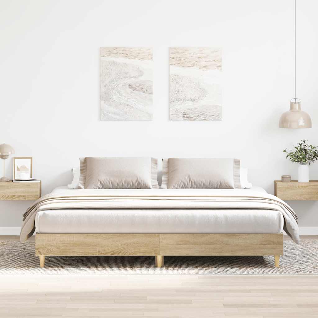 Bettgestell ohne Matratze Sonoma-Eiche 180x200 cm Holzwerkstoff