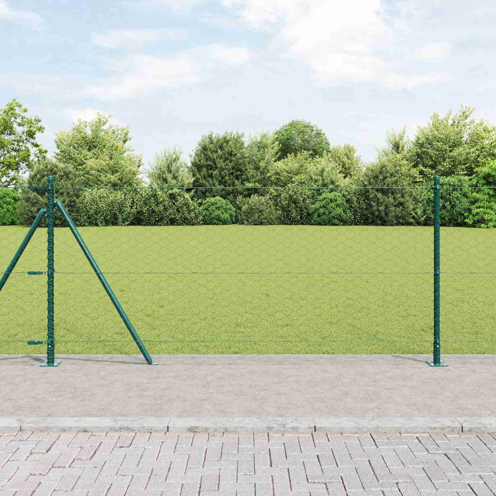 Sechseckzaun Grün 0.8x25 m Stahl