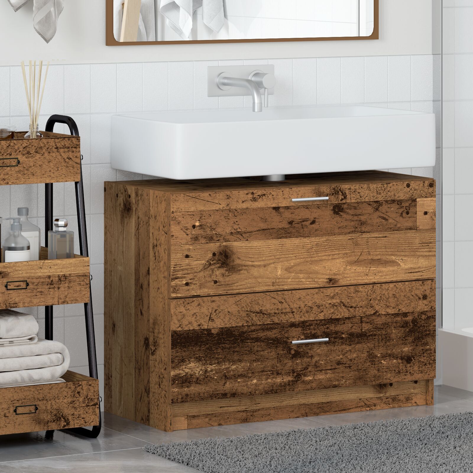 Waschbeckenschrank Altholz 78x37x59 cm Holzwerkstoff