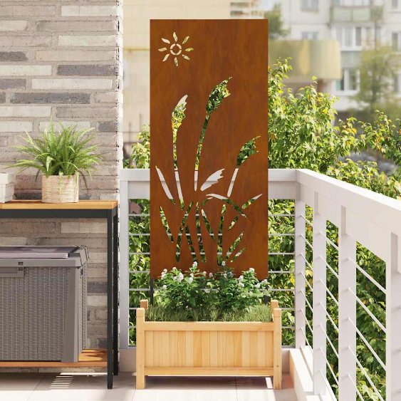 Garten Sichtschutz-Leinwand Rostig 50 x 140 cm