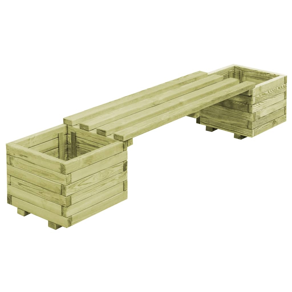 Gartenbank mit Pflanzgefäßen Kiefernholz Imprägniert Gartenbank mit Pflanzgefäßen Kiefernholz Imprägniert
