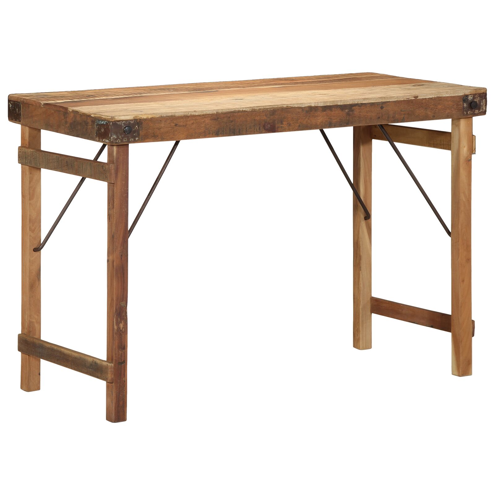 vidaXL Esstisch 110x55x76 cm Massivholz Altholz