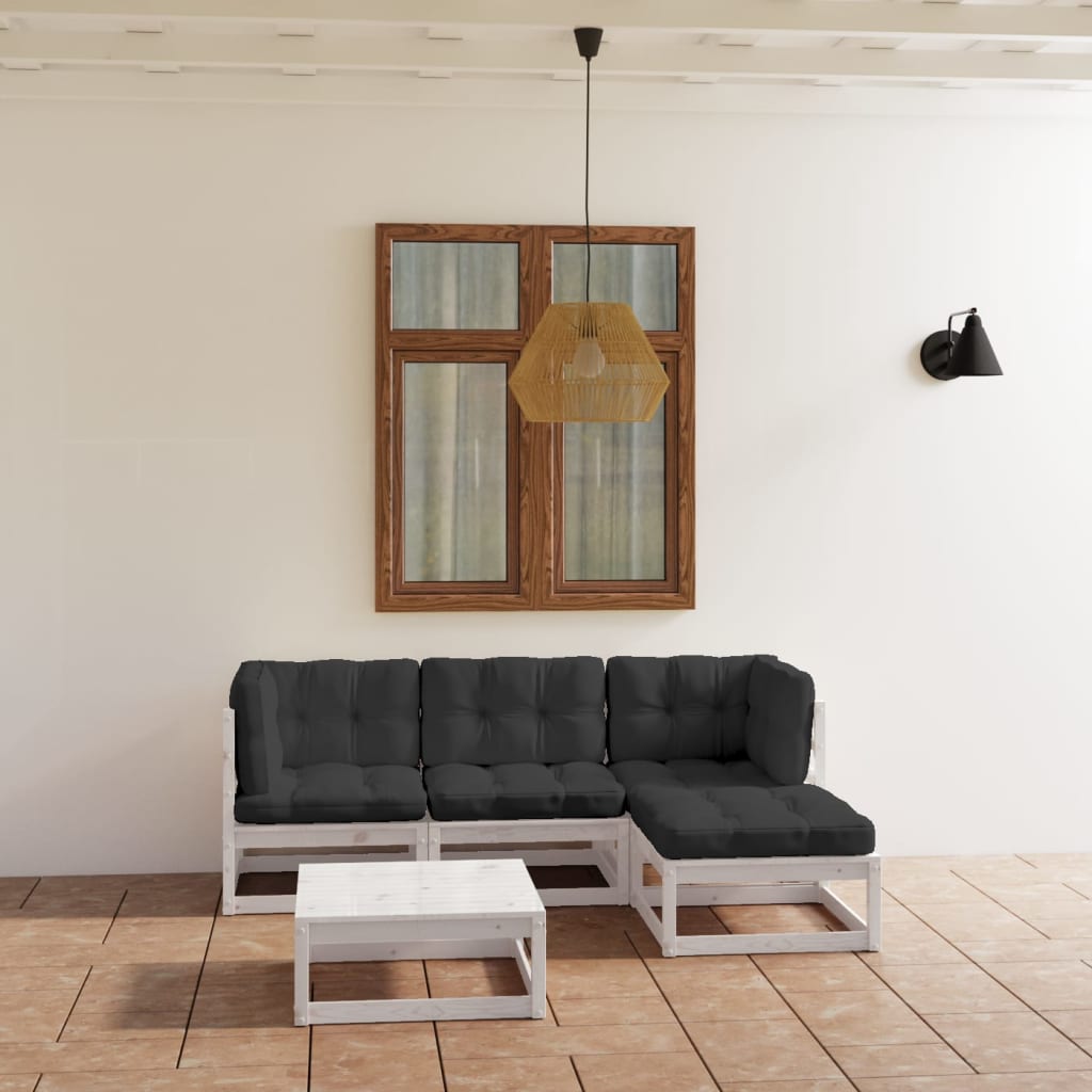 5-tlg. Garten-Lounge-Set mit Kissen Kiefer Massivholz 5-tlg. Garten-Lounge-Set mit Kissen Kiefer Massivholz