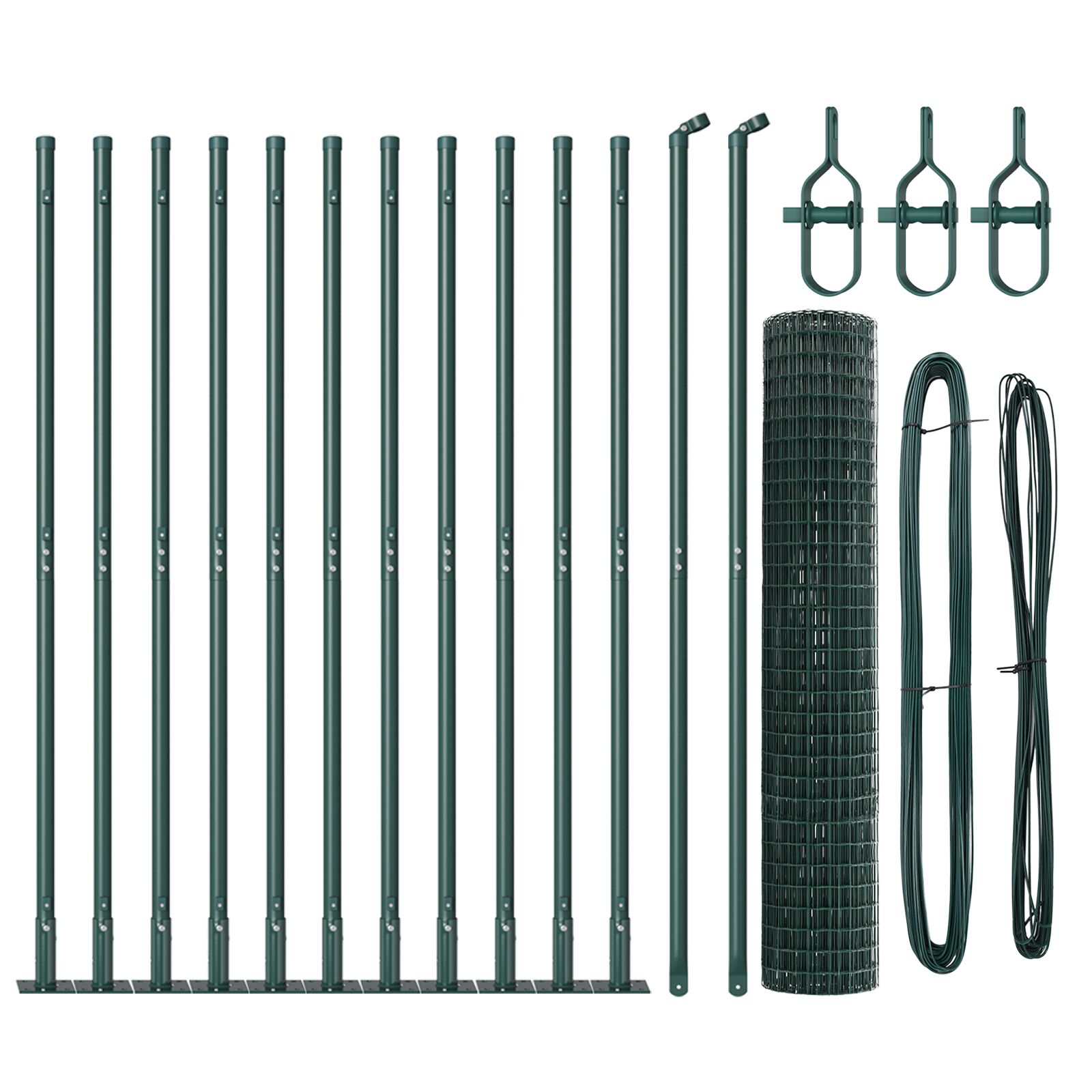 Euro Zaun Set mit 2 Grün Metall 25 x 1,2 m Langlebig