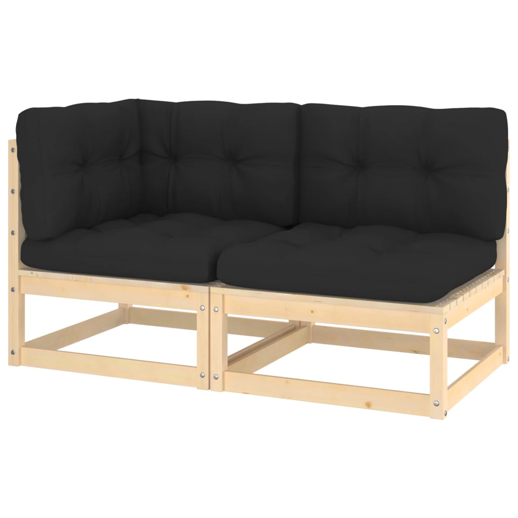2-tlg. Garten-Lounge-Set mit Kissen Kiefer Massivholz 2-tlg. Garten-Lounge-Set mit Kissen Kiefer Massivholz