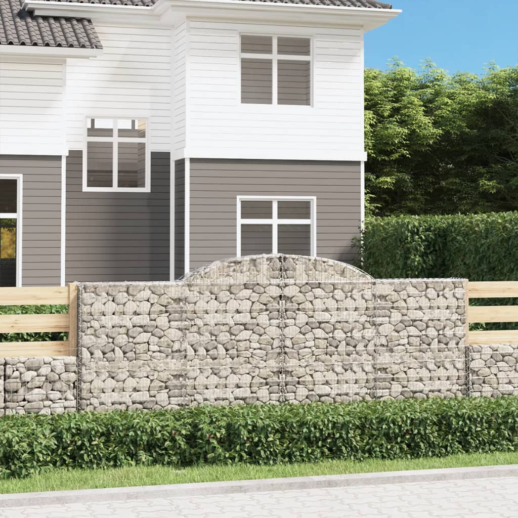 Gabione mit Hochbogen 300x50x120/140 cm Verzinktes Eisen Gabione mit Hochbogen 300x50x120/140 cm Verzinktes Eisen