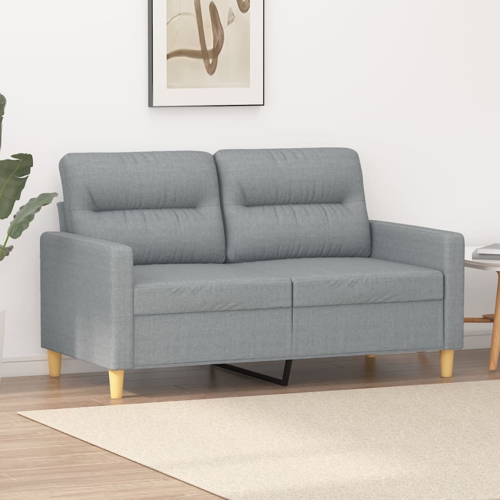 2-Sitzer-Sofa Hellgrau 120 cm Stoff 2-Sitzer-Sofa Hellgrau 120 cm Stoff