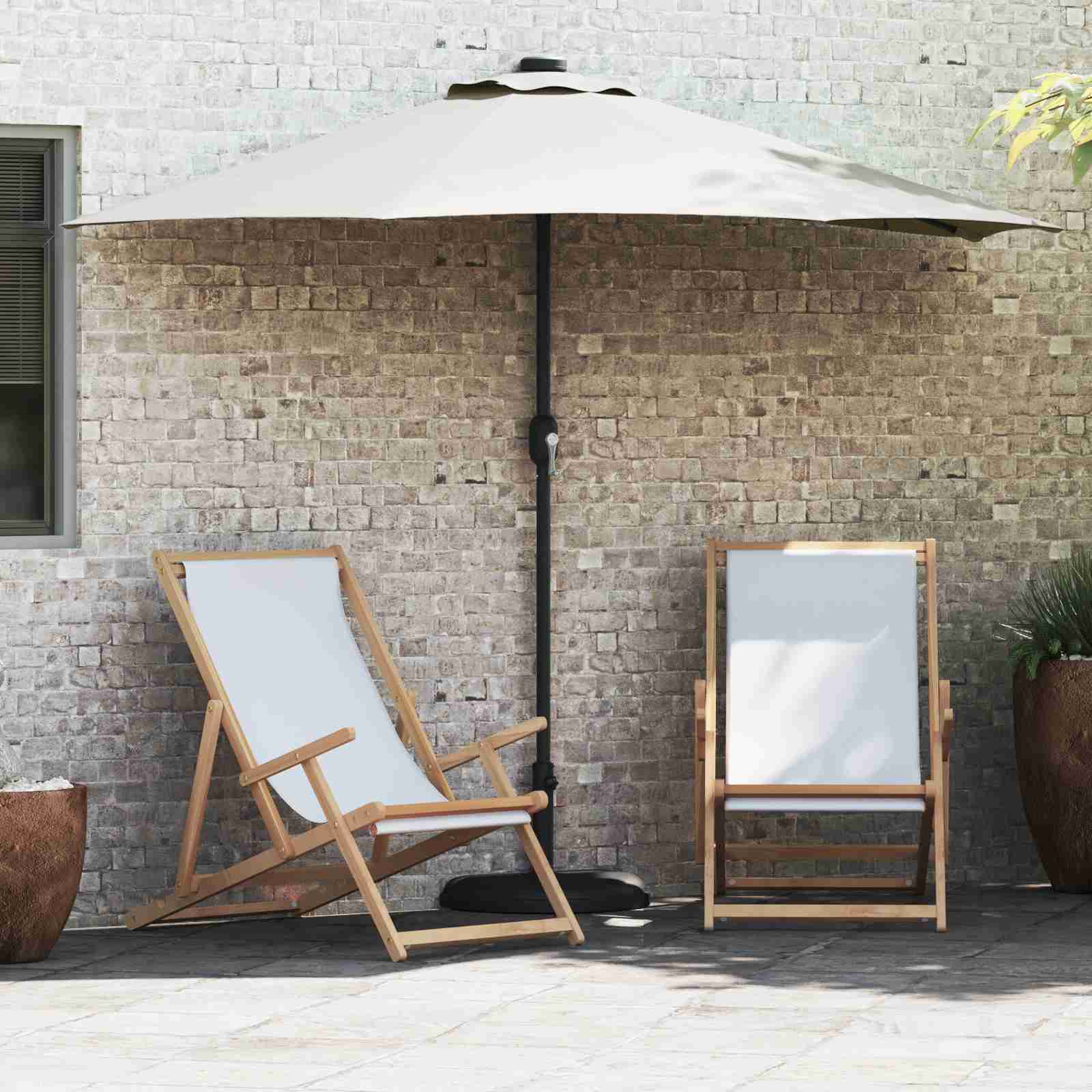 Gartenparasol Halb mit Aluminium-Stange Sand 294 cm