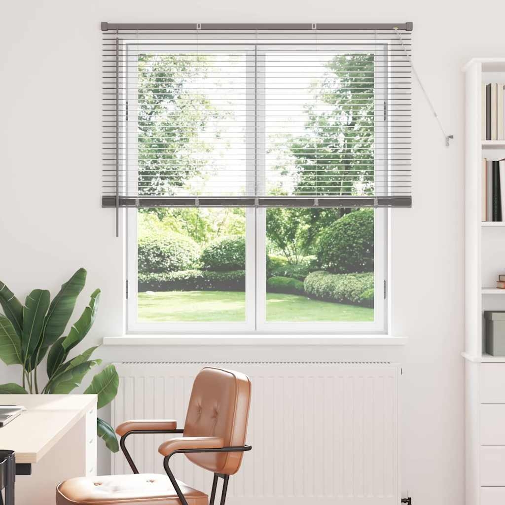 Fenster Jalousie mit Vorhängen Sonstiges Silber 125 x 175 cm Aluminium