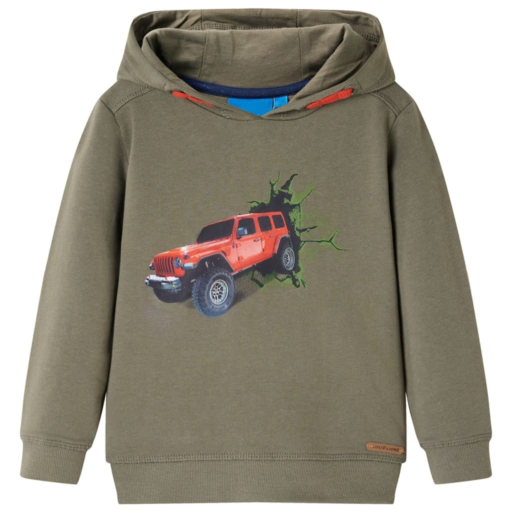 Kinder-Kapuzenpullover Khaki 116 Kinder-Kapuzenpullover Khaki 116