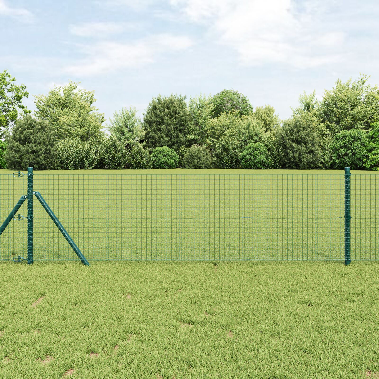 Zaunpfosten-Set Set von 2 Grün Metall 25 x 0,5 m Langlebig