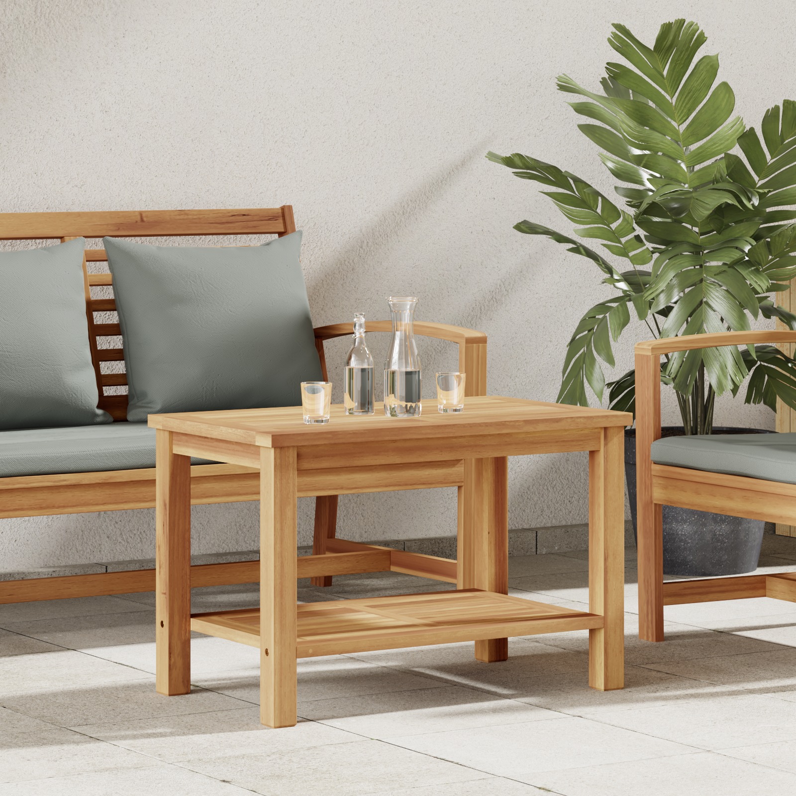 Couchtisch Braun 70 x 40 x 45 cm Massives Teakholz