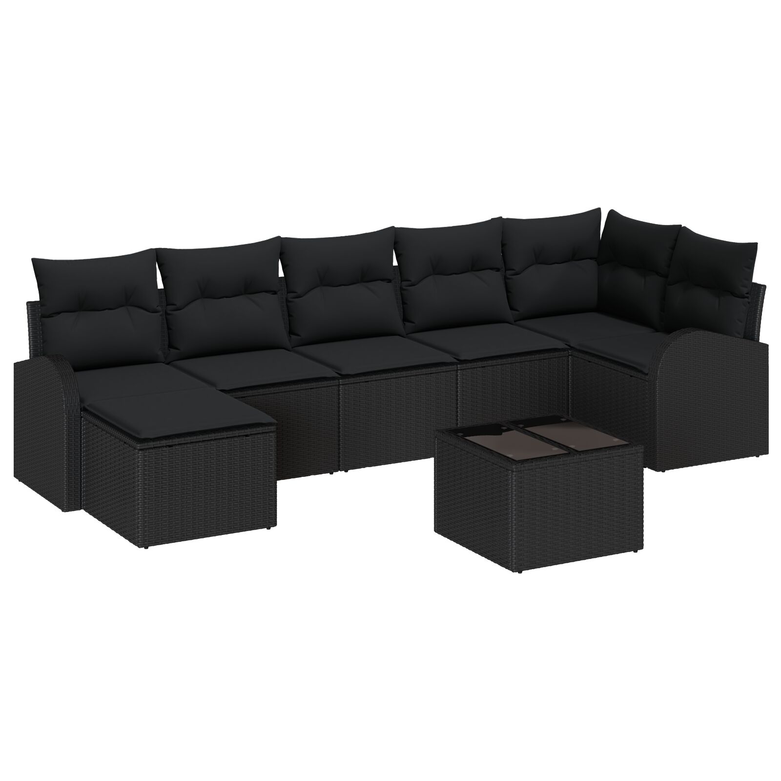 8-teiliges Garten-Sofa-Set mit Kissen Beige Poly Rattan 8-teiliges Garten-Sofa-Set mit Kissen Beige Poly Rattan
