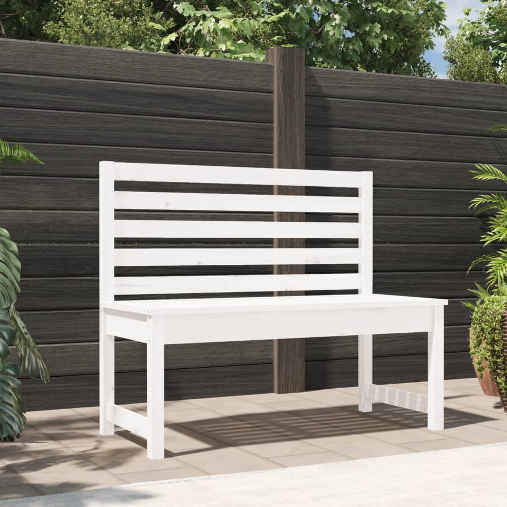 Gartenbank Weiß 109 cm Massivholz Kiefer Gartenbank Weiß 109 cm Massivholz Kiefer