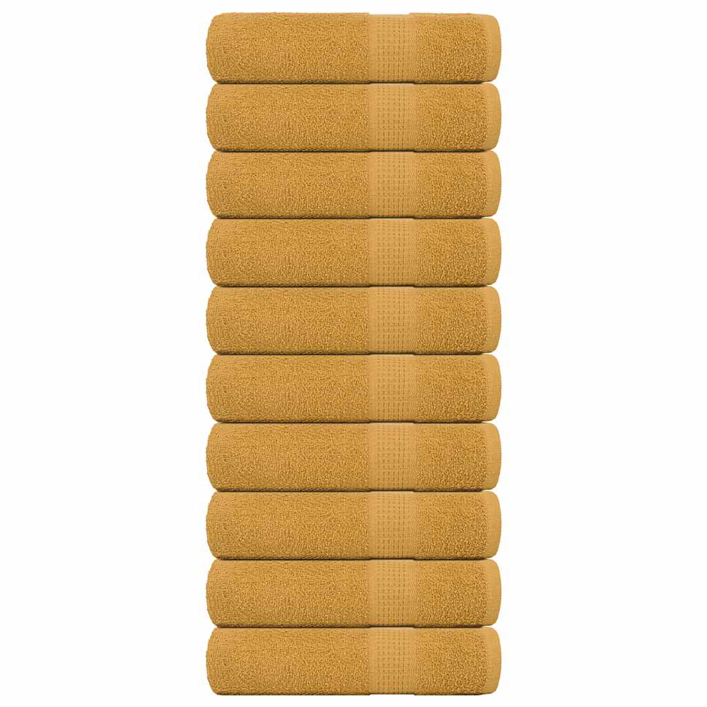 Handtücher 10 Stk. Golden 50x100 cm 360 g/m² 100% Baumwolle