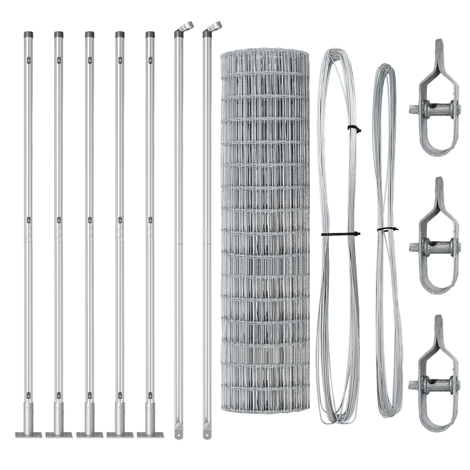Euro Zaun mit 7 Flansche Posts 1.2x10 m Verzinkter Stahl