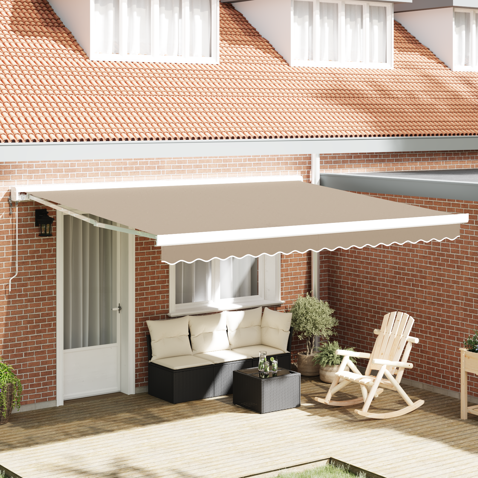 Markisenersatzstoff für 4x3 m Rahmen Beige