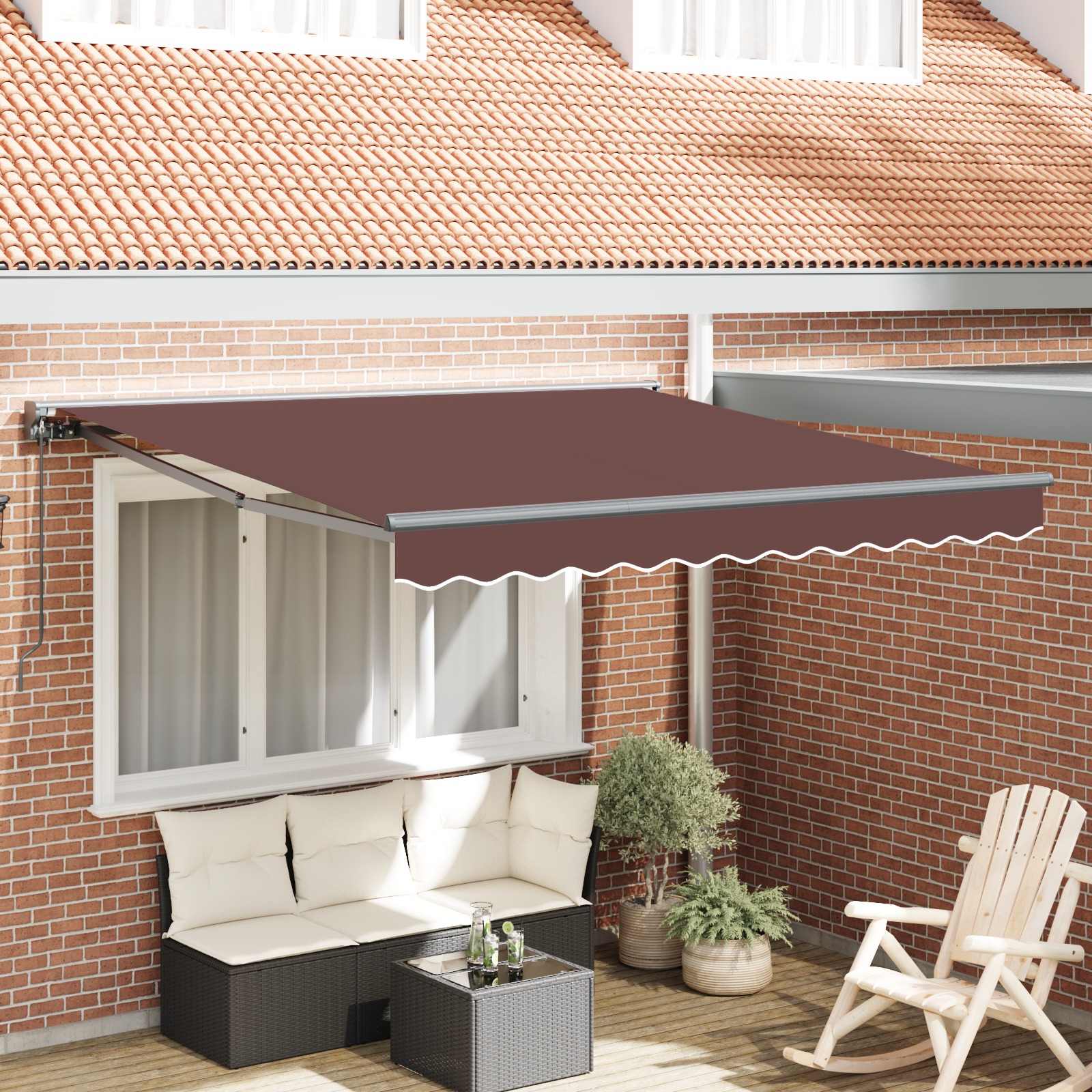Einziehbare Markise Braun 300x250 cm Polyester