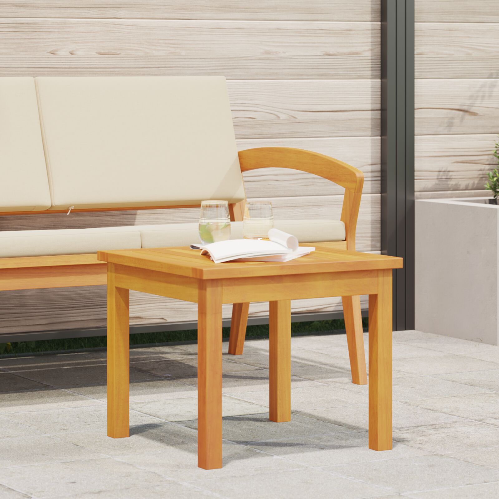 vidaXL Beistelltisch 45x45x38 cm Massivholz Akazie