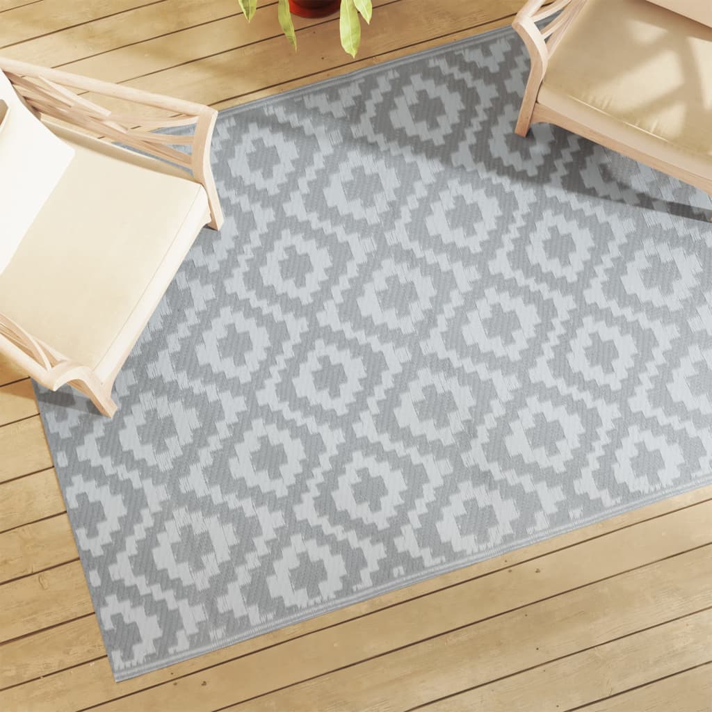 Outdoor-Teppich Grau 140x200 cm PP