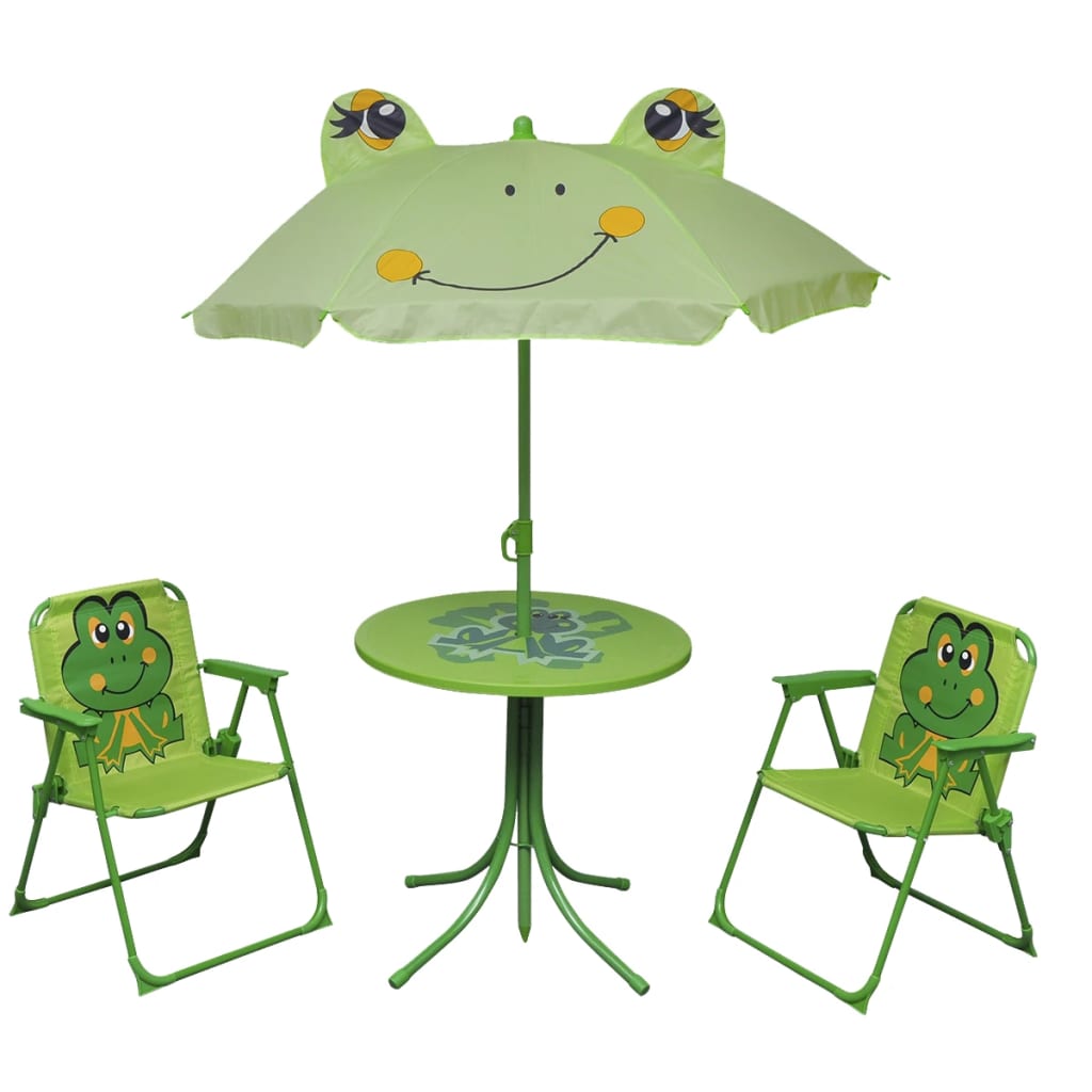 3-tlg. Garten-Bistro-Set für Kinder mit Sonnenschirm Grün 3-tlg. Garten-Bistro-Set für Kinder mit Sonnenschirm Grün