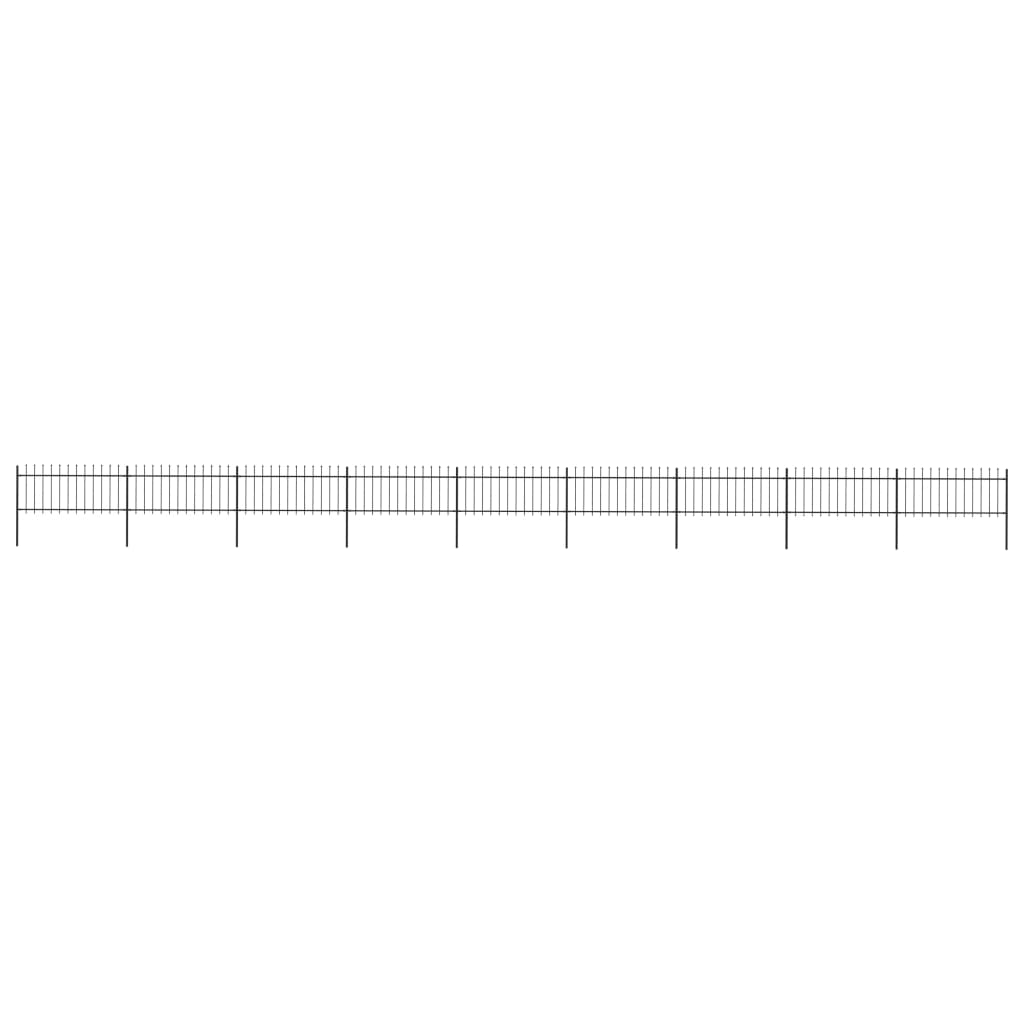Gartenzaun mit Speerspitzen Stahl 15,3 x 0,8 m Schwarz