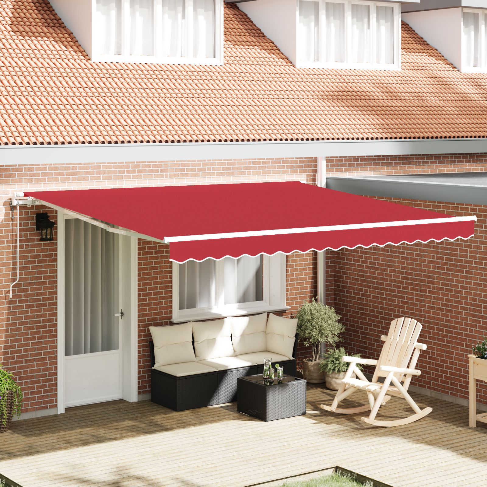 Automatische einziehbare Markise Rot 400x300 cm