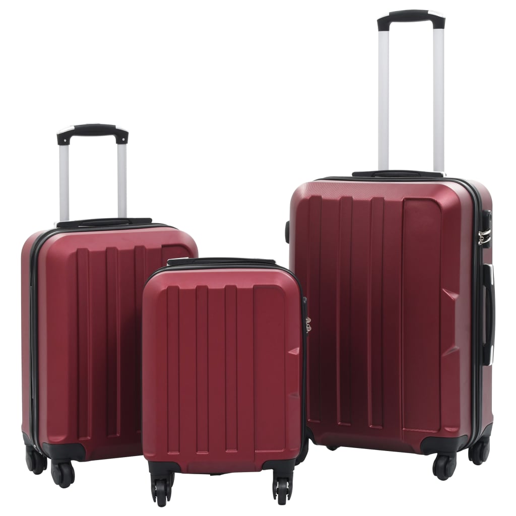 Hartschalen-Trolley-Set 3 Stk. Weinrot ABS Hartschalen-Trolley-Set 3 Stk. Weinrot ABS