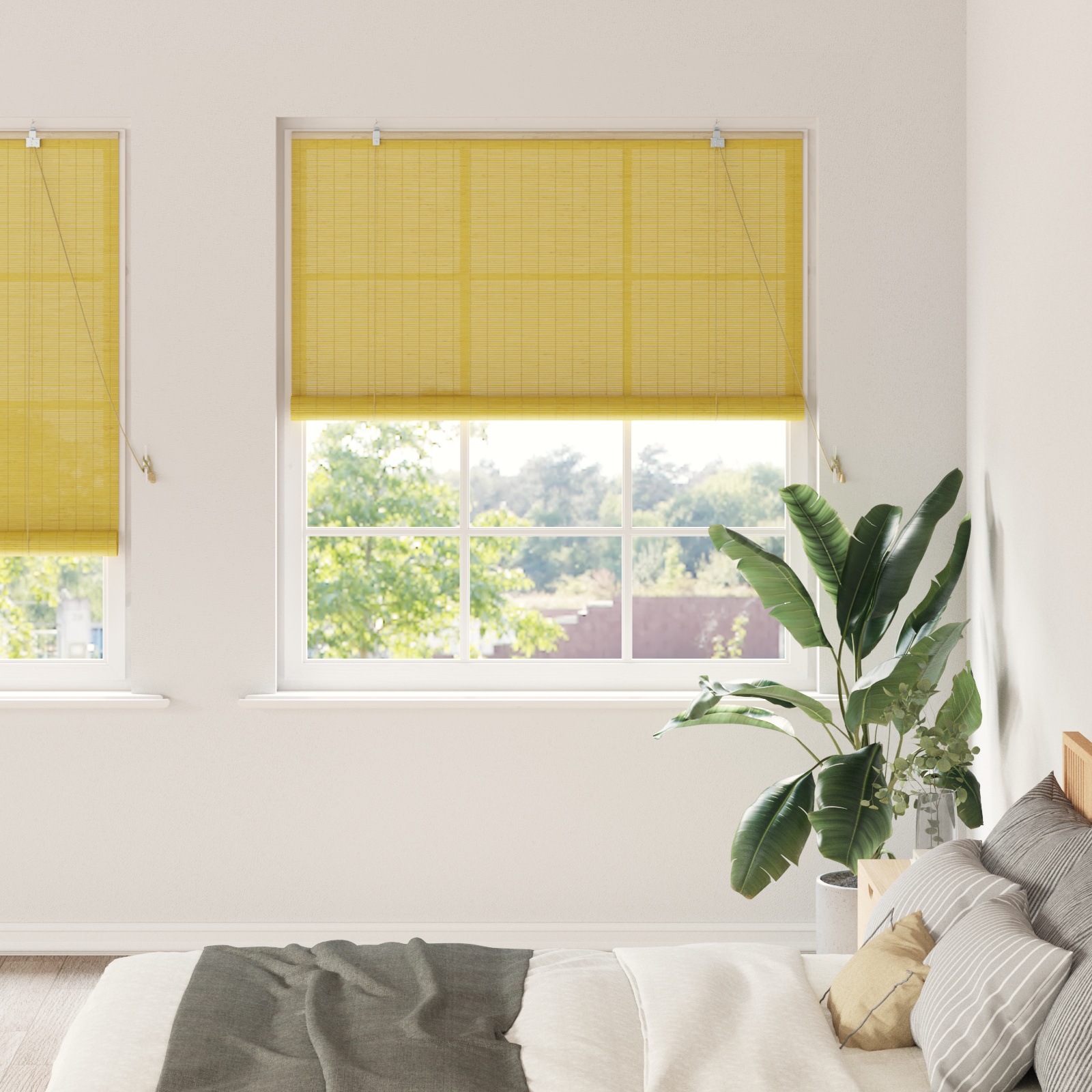 Fensterjalousien und -schattierungen Gelb 150 x 220 cm Bambus