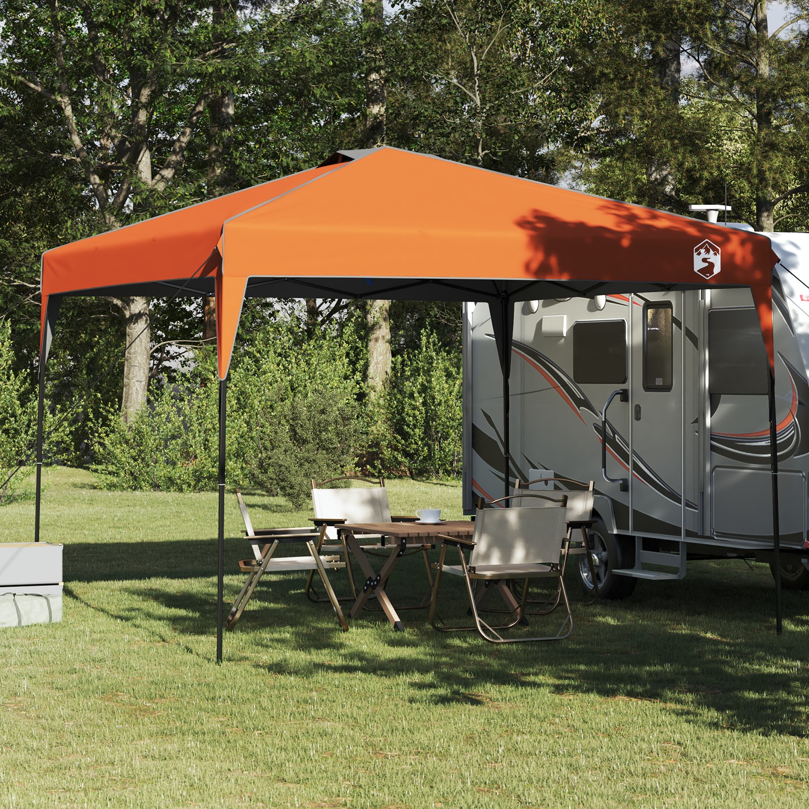 Pavillon-Zelt Orange 300 x 300 x 227 / 236 / 245 cm Oxford Stoff