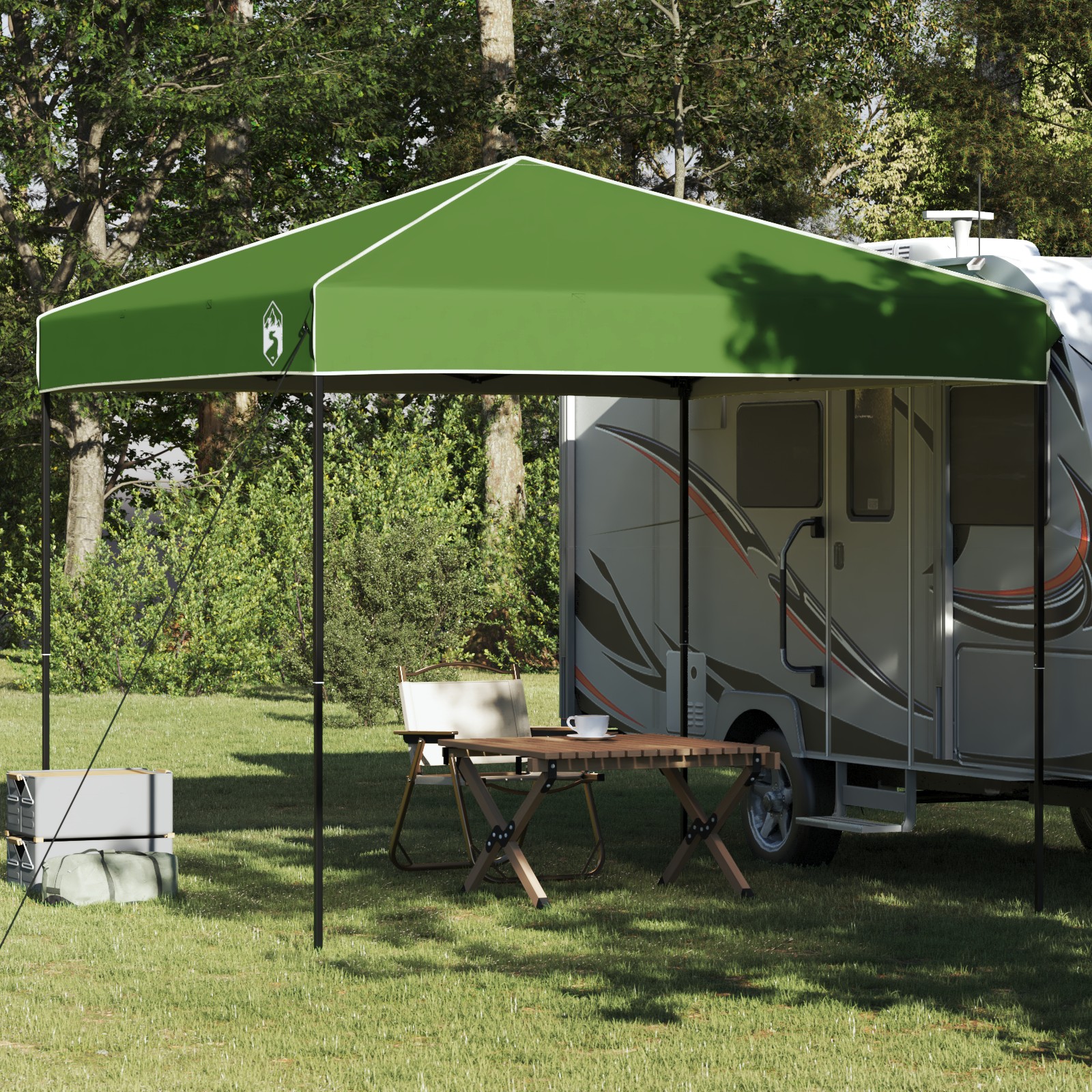 Pavillon-Zelt Grün 250 x 250 x 227 / 236 / 245 cm Oxford Stoff