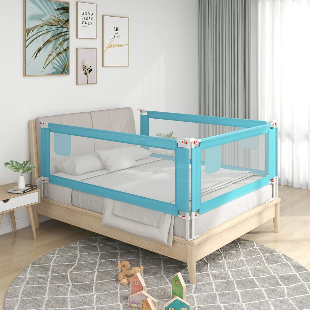 Kleinkind-Bettschutzgitter Blau 140x25 cm Stoff Kleinkind-Bettschutzgitter Blau 140x25 cm Stoff