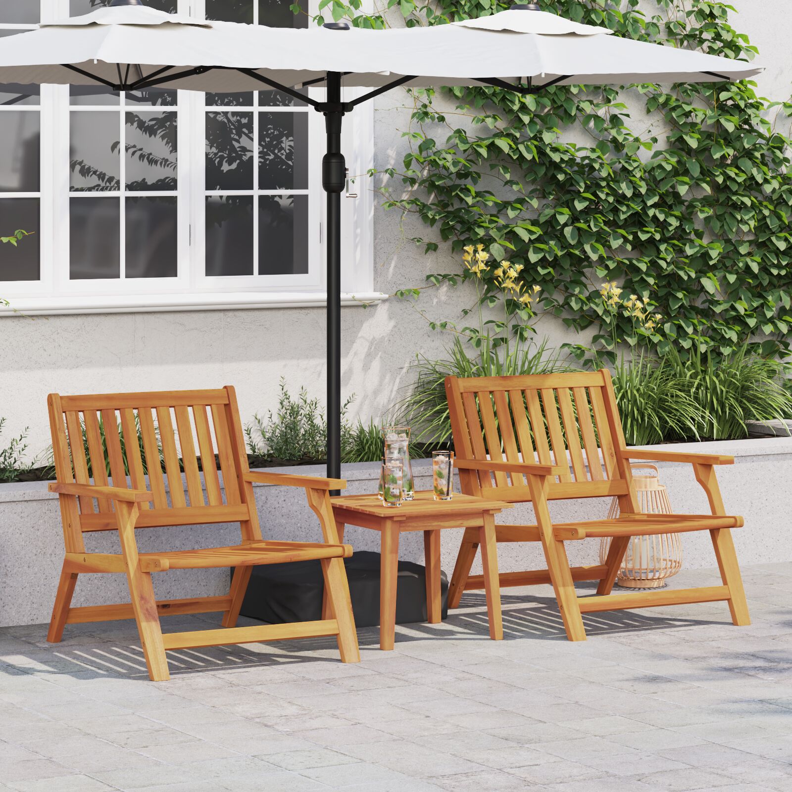 vidaXL Gartenstühle 2 Stk 76x67x73,5 cm Akazienholz
